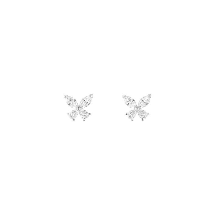 White Sapphire Butterfly Earrings