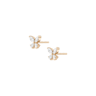 Lab Grown White Sapphire Butterfly Earrings