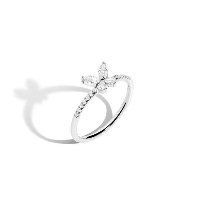 Diamond Butterfly Ring 14k 18k White Gold First