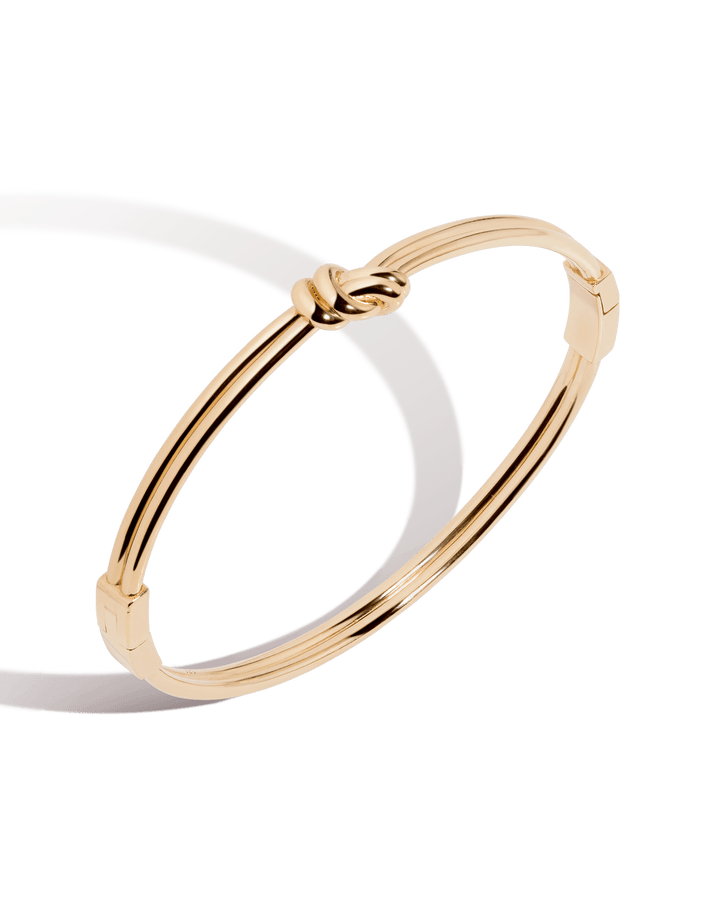 Gold Knot Hinged Bracelet Vermeil 14k 18k Yellow Gold S/M M/L First