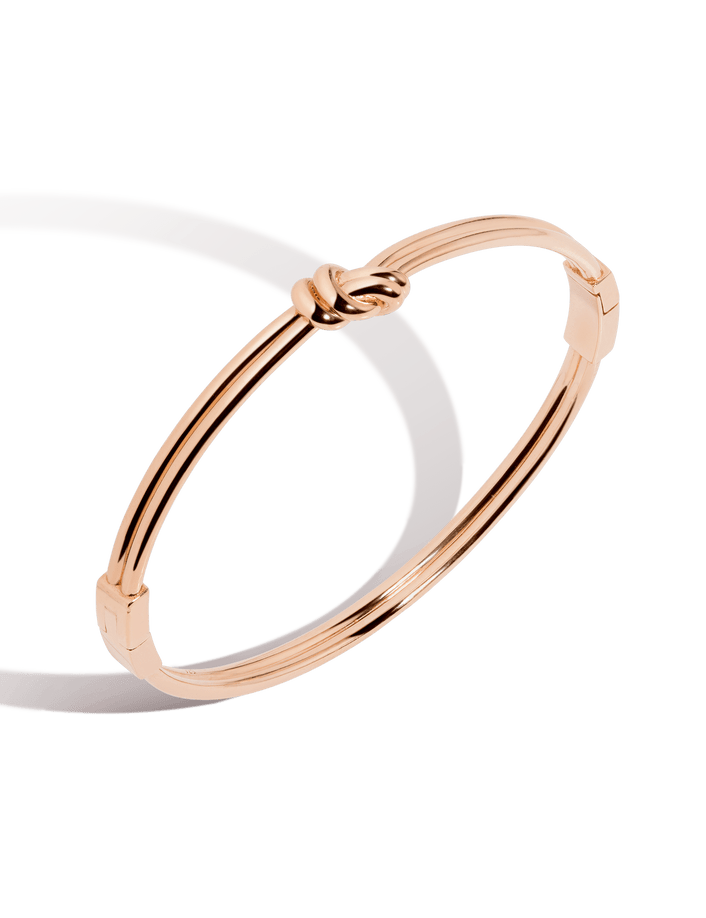 Gold Knot Hinged Bracelet Vermeil 14k 18k Rose Gold S/M M/L First