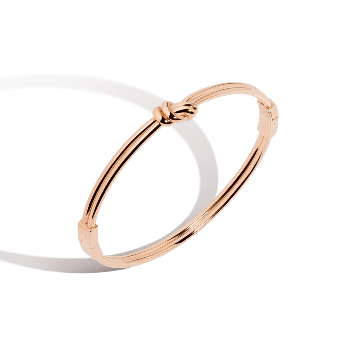 Gold Knot Hinged Bracelet Vermeil 14k 18k Rose Gold S/M M/L First