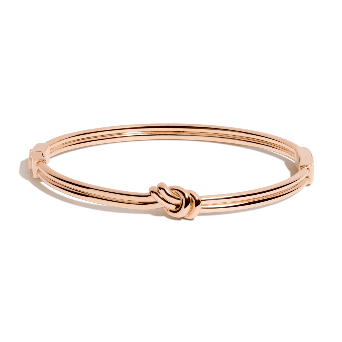 Gold Knot Hinged Bracelet Vermeil 14k 18k Rose Gold S/M M/L