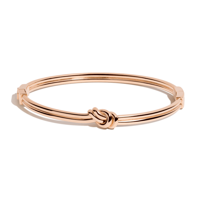 Gold Knot Hinged Bracelet Vermeil 14k 18k Rose Gold S/M M/L