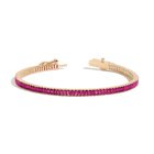 Lab Grown Red Ruby Baguette Tennis Bracelet