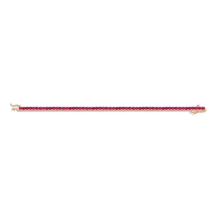 Red Ruby Tennis Bracelet Vermeil Yellow Gold 6.5in 7in 6ct