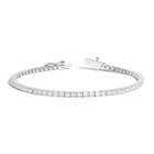 Lab Grown White Sapphire Horizontal Baguette Tennis Bracelet