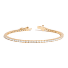 Lab Grown White Sapphire Horizontal Baguette Tennis Bracelet