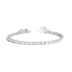 Lab Grown White Sapphire Horizontal Baguette Tennis Bracelet