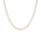 Lab Grown White Sapphire Baguette Tennis Necklace