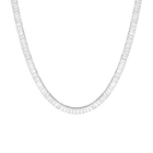 Lab Grown White Sapphire Baguette Tennis Necklace