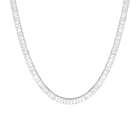Lab Grown White Sapphire Baguette Tennis Necklace