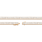 Lab Grown White Sapphire Baguette Tennis Necklace