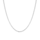 Lab Grown White Sapphire Horizontal Baguette Tennis Necklace