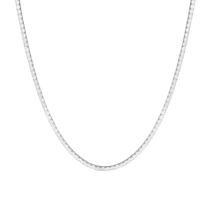 36.80 CTTW Graduated Emerald Diamond Tennis Necklace in White Gold | New  York Jewelers Chicago