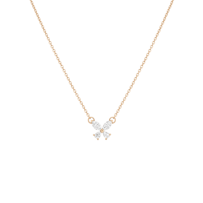 White Sapphire Butterfly Necklace Vermeil Yellow Gold First