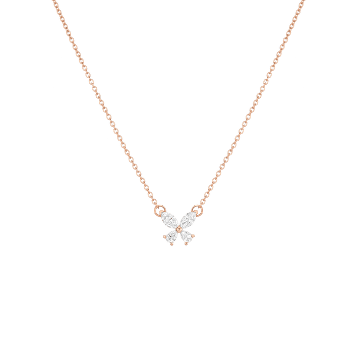 White Sapphire Butterfly Necklace Vermeil Rose Gold First