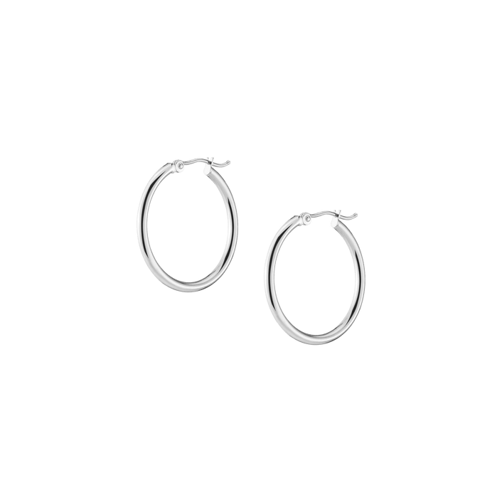 Silver Hoop Earrings - 2mm