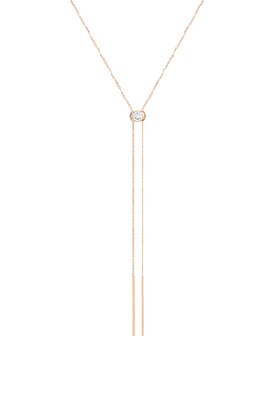 Aurate x Frye: Lab Grown White Sapphire Bolo Necklace