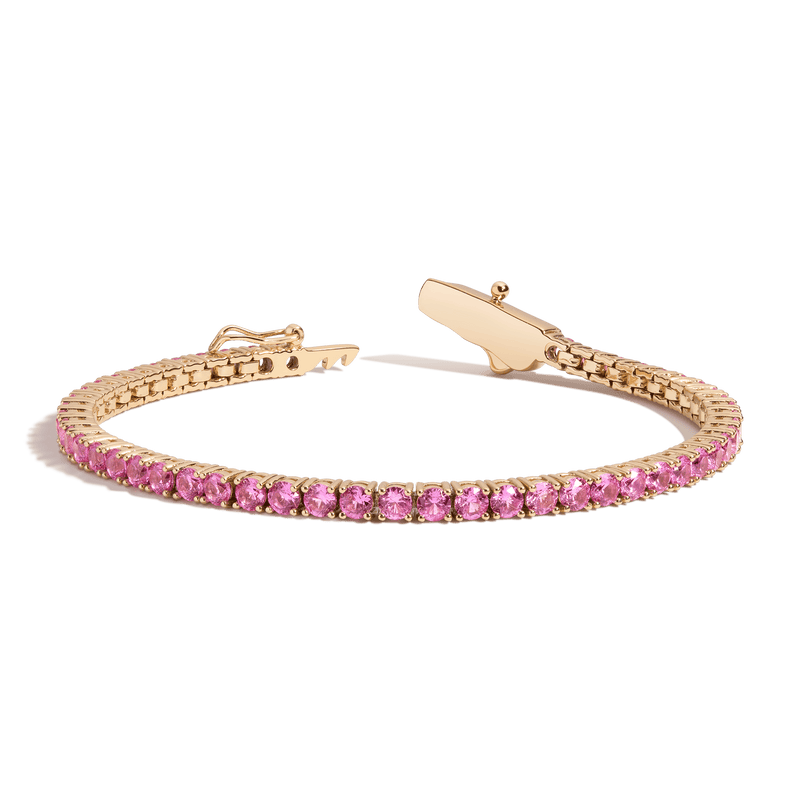 Luxe Lab Sapphire Tennis Bracelet 7" Sterling Silver