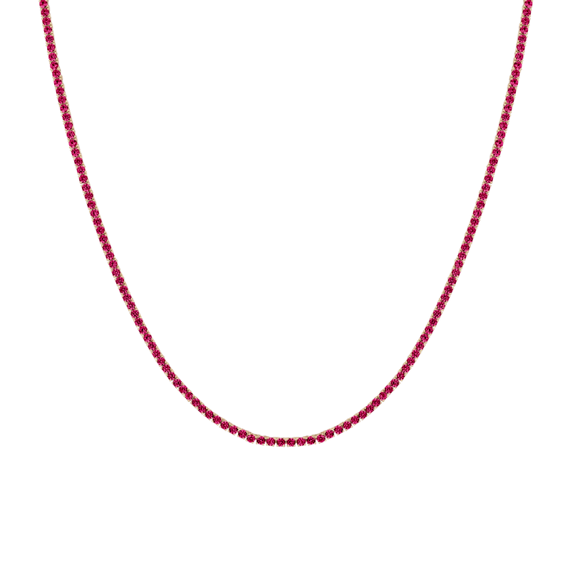 Lab Grown Ruby Tennis Necklace