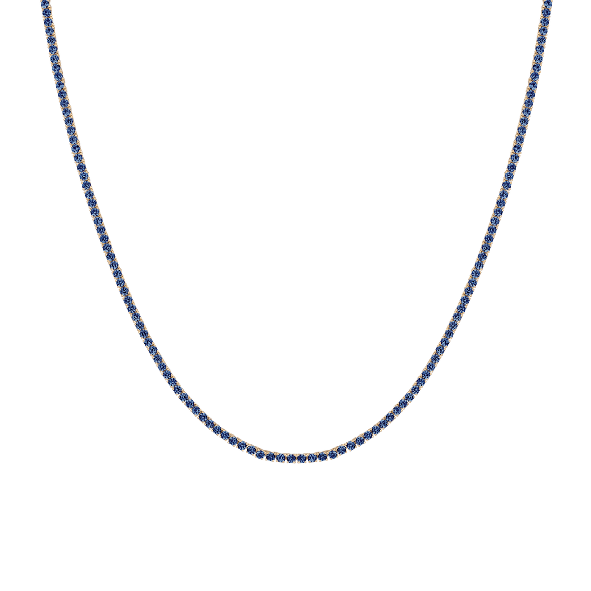 Blue Sapphire Tennis Necklace