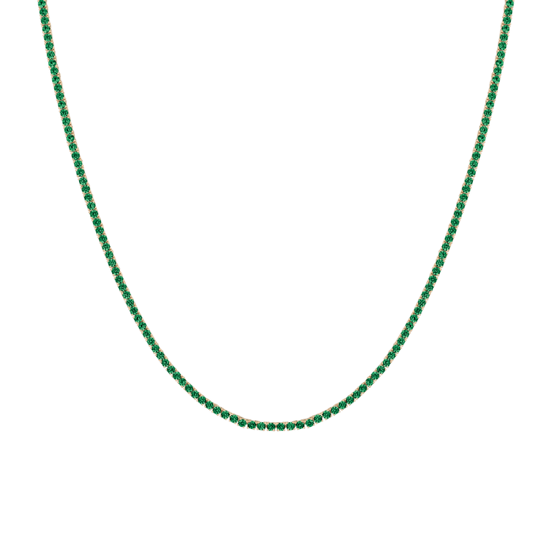 Lab Grown Emerald Tennis Necklace