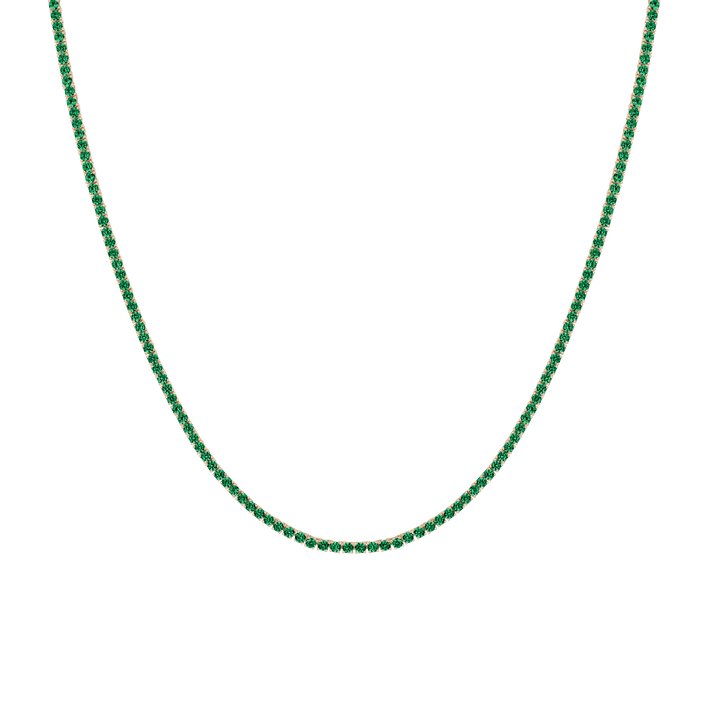Green Emerald Tennis Necklace
