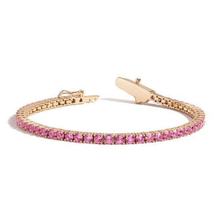 Pink Diamond Tennis Bracelet, sold Bohemian Silver Tennis Bracelet, Pink Diamond, Pink Amethyst Bracelet, Pink Diamond Bracelet, Pink Sapphire