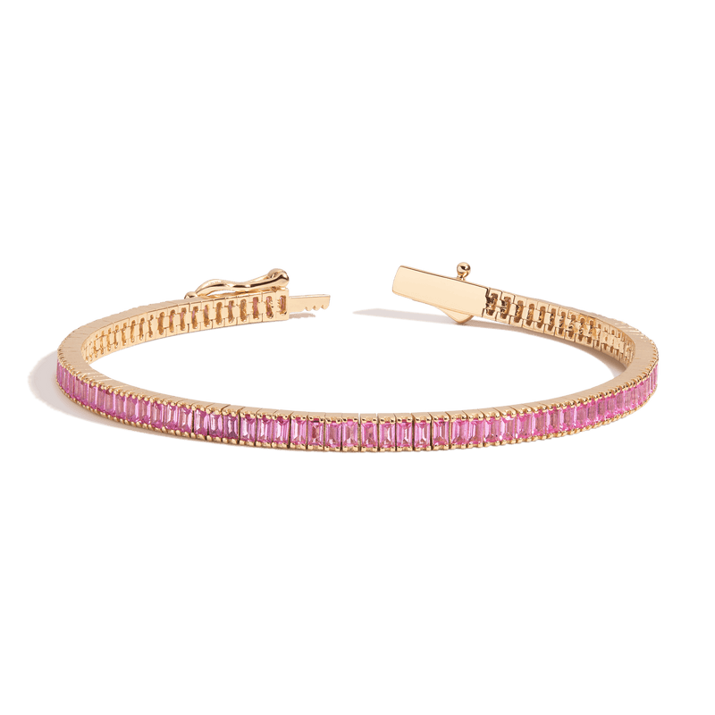 Lab Grown Sapphire Baguette Tennis Bracelet