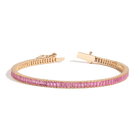 Lab Grown Pink Sapphire Baguette Tennis Bracelet