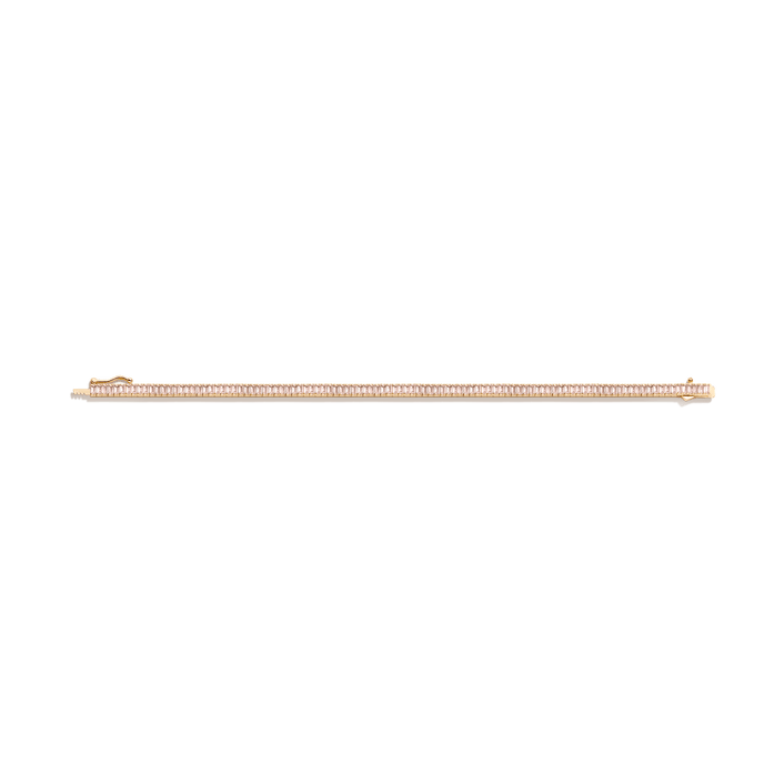 Morganite Baguette Tennis Bracelet Vermeil Yellow Gold 6.5in 7in