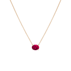 Oval Gemstone Solitaire Necklace