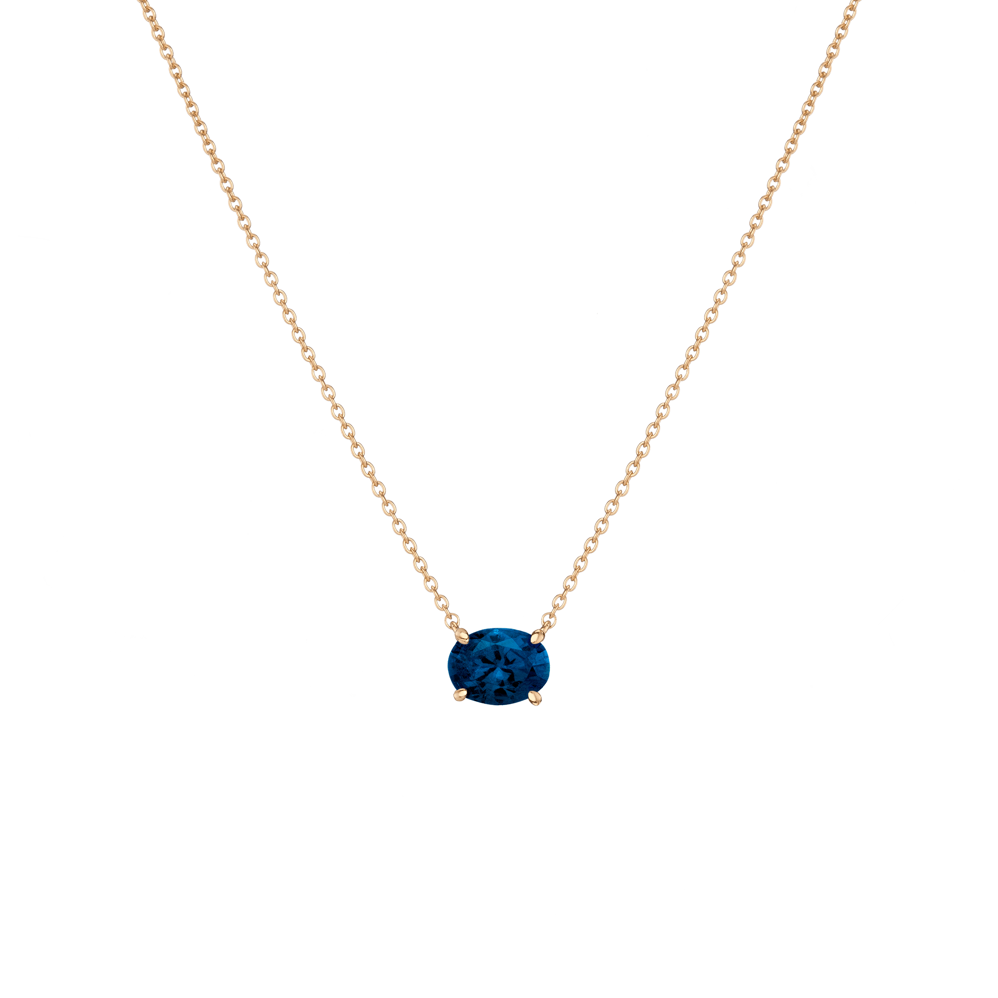 Oval Gemstone Solitaire Necklace