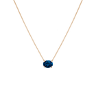 Oval Gemstone Solitaire Necklace