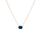 Oval Gemstone Solitaire Necklace