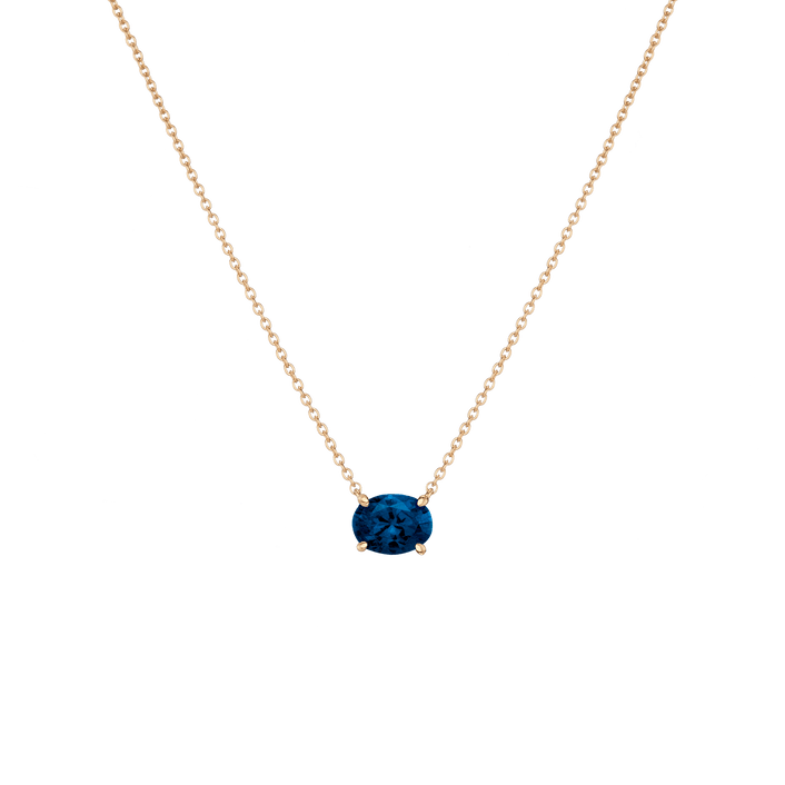 Oval Gemstone Solitaire Necklace
