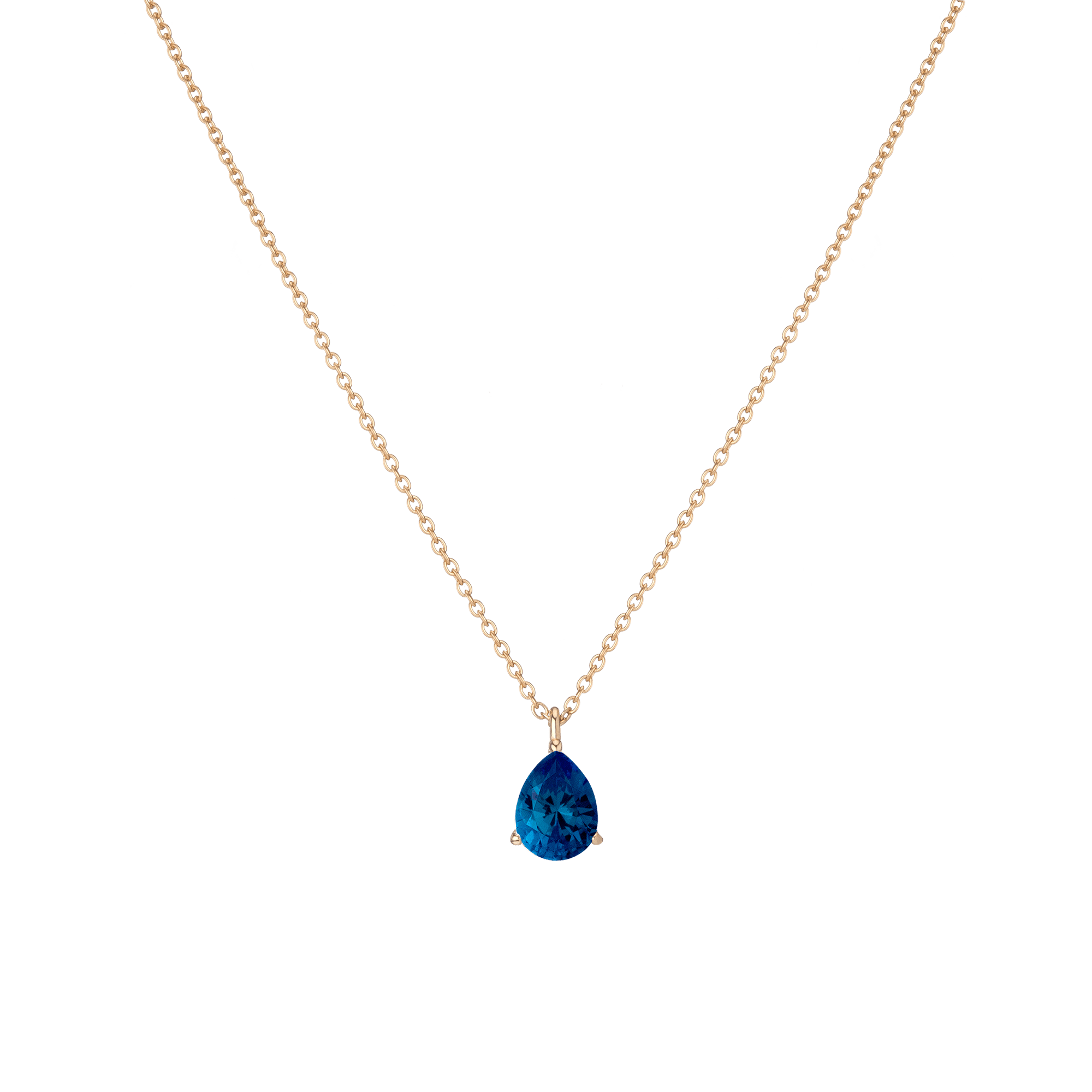 Pear Gemstone Solitaire Necklace