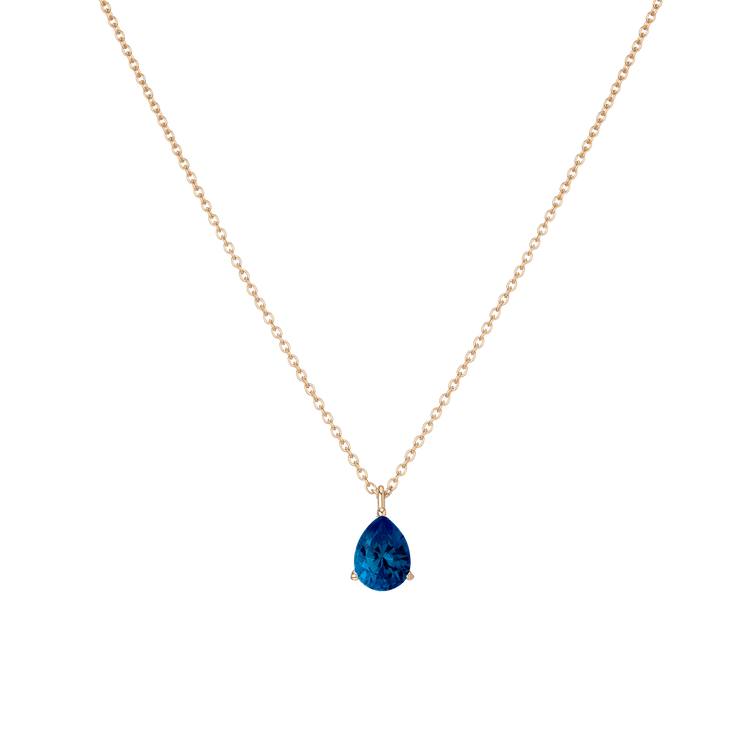 Pear Gemstone Solitaire Necklace