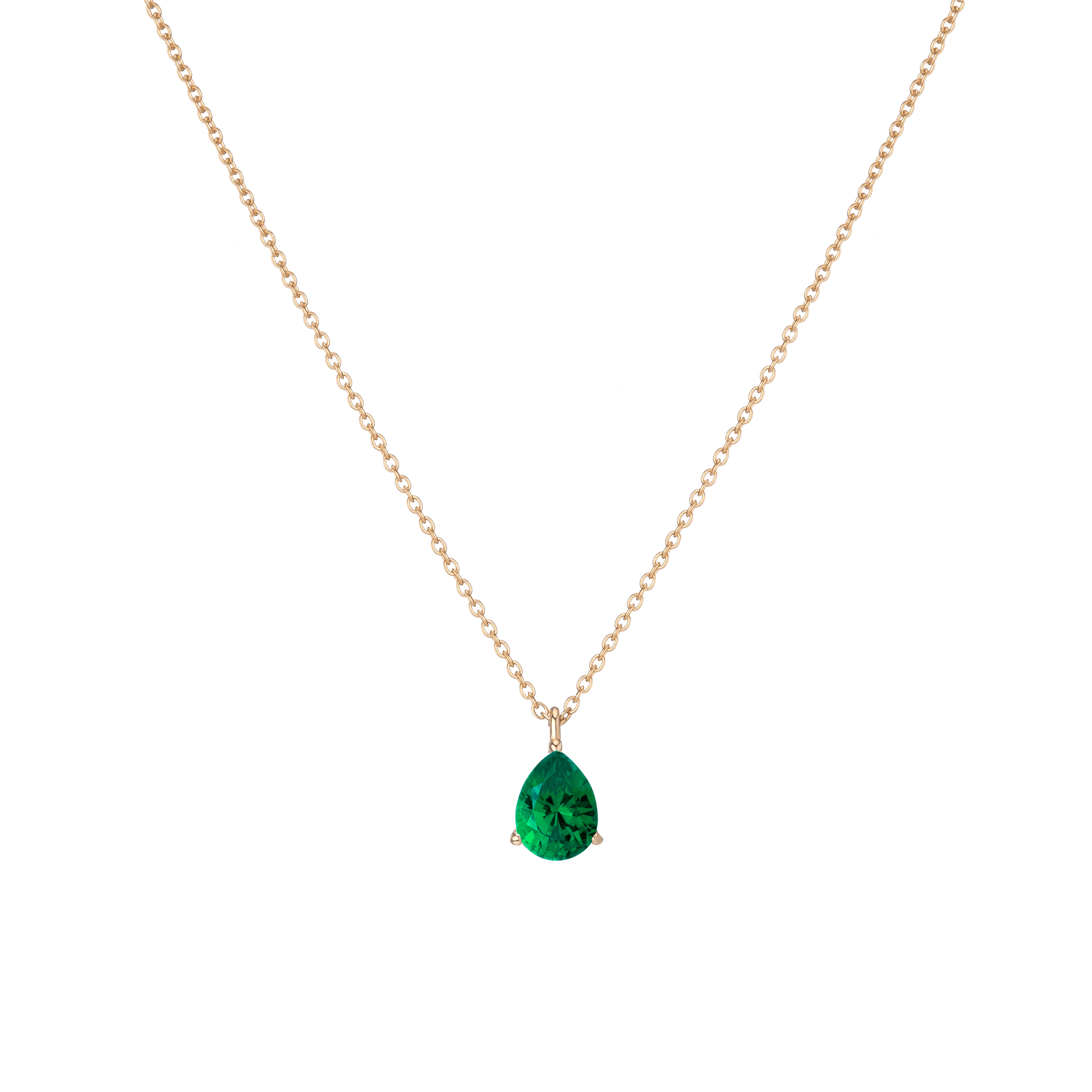 Pear Gemstone Solitaire Necklace