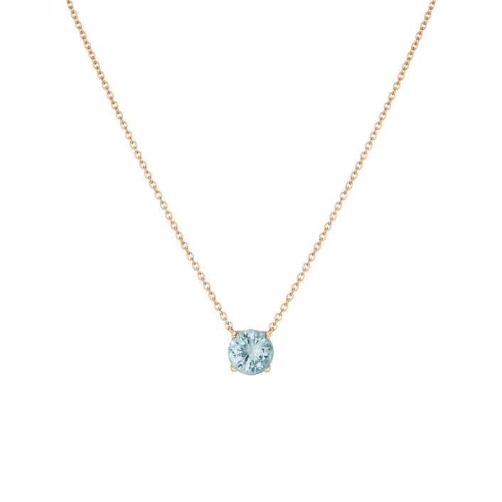 Round Gemstone Solitaire Necklace