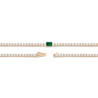 Lab Grown White Sapphire Tennis Necklace with Emerald