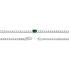 Lab Grown White Sapphire Tennis Necklace with Emerald