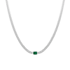 Emerald Curb Chain Necklace Vermeil White Gold 16in First