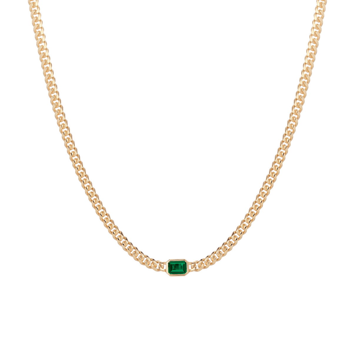 Gold chain with emerald pendant sales