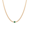 Emerald Curb Chain Necklace Vermeil Yellow Gold 16in First