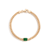 Emerald Curb Chain Bracelet Vermeil Yellow Gold 6.5in 7in First