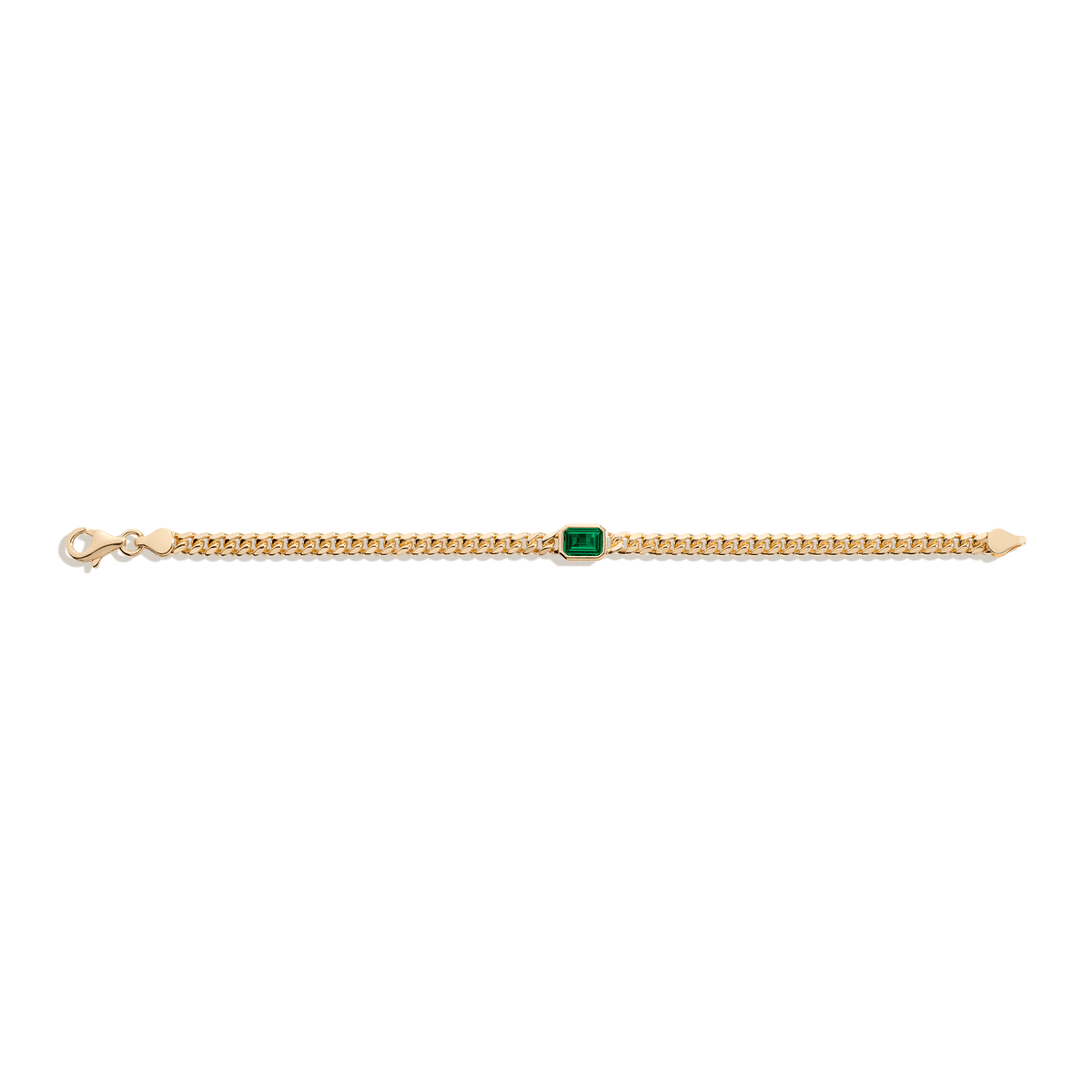 Emerald Curb Chain Bracelet