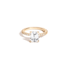 Emerald White Sapphire Solitaire Pavé Ring Vermeil Yellow Gold First