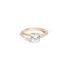 Round Lab Grown White Sapphire Solitaire Pavé Ring